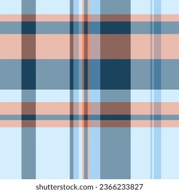 Pattern vector tartan of plaid texture fabric with a check textile seamless background in cyan and light colors.