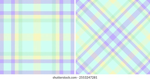 Pattern vector textile of background texture check with a seamless plaid fabric tartan. Set in favorite colours. Geometric unique identity design.