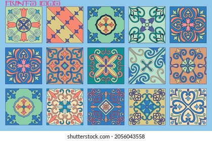 Baldosas vectoriales tradicionales texturas ornamentales cerámica española portuguesa mexicana árabe marroquí marroquí colonial italiano majolica turco azulejos baldosas losetas racholas cerámicas patrón