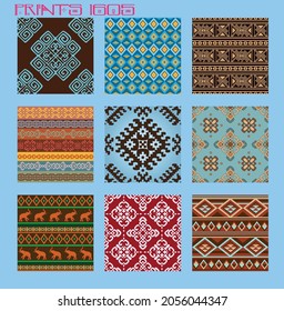 Pattern vector tiles traditional textures ornamental ceramics Spanish Portuguese Mexican Arabic Moroccan Italian colonial hydraulic majolica Turkish azulejos baldosas losetas racholas cerámicas patrón