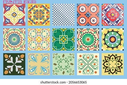 Baldosas vectoriales tradicionales texturas ornamentales cerámica española portuguesa mexicana árabe marroquí marroquí colonial italiano majolica turco azulejos baldosas losetas racholas cerámicas patrón