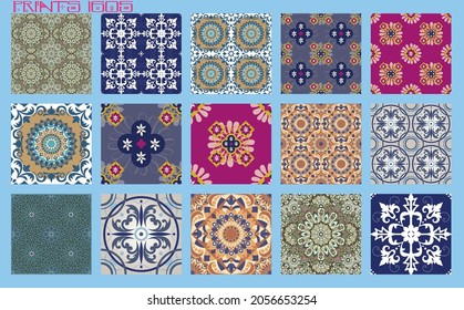 Baldosas vectoriales tradicionales texturas ornamentales cerámica española portuguesa mexicana árabe marroquí marroquí colonial italiano majolica turco azulejos baldosas losetas racholas cerámicas patrón