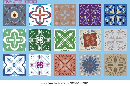 Baldosas vectoriales tradicionales texturas ornamentales cerámica española portuguesa mexicana árabe marroquí marroquí colonial italiano majolica turco azulejos baldosas losetas racholas cerámicas patrón