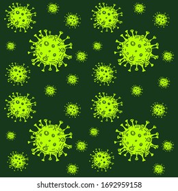 Pattern vector Virus Corona. Corona Virus in Wuhan. Vector Illustration.