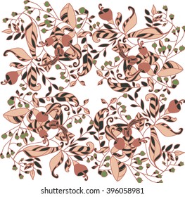 Pattern with a vegetable ornament