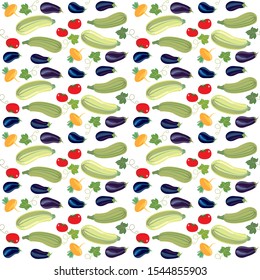 pattern vegetable, zucchini, eggplant, tomato, turnip