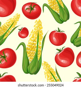 pattern of vegetables. corn and carrots