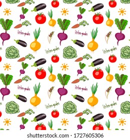 Patrón con verduras cultivadas en el jardín
