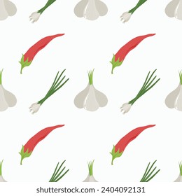 The pattern of vegetables. Healthy, eco food. vegetables flat hand-drawn seamless pattern. Healthy nutrition cartoon texture. Great texture for wallpaper, wrapping paper, and tablecloth.