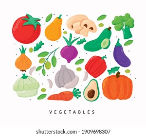 pattern of vegetables healthy food in white background vector illustration design