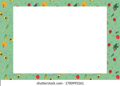 Pattern with vegetables. Sketch of organic natural vegetable.Colorful vector illustration for promotion;agriculture themes, farm market;label design