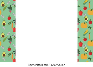 Pattern with vegetables. Sketch of organic natural vegetable.Colorful vector illustration for promotion;agriculture themes, farm market;label design