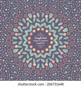 Pattern with vegetative elements in vector