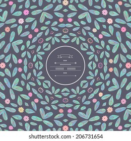 Pattern with vegetative elements in vector