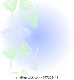 Pattern of vertical floral motif, leaves, stripes, doodles, copy space. Hand drawn, autumn theme.
