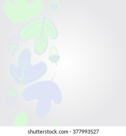Pattern of vertical floral motif,acorns, stripes, doodles,ellipses,hole,leaves, copy space. Hand drawn, autumn theme.