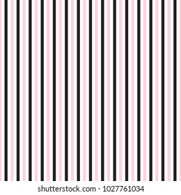 Pattern vertical stripe seamless pink, white and black colour. Stripe pattern abstract vector for background or template .