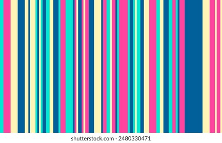 Pattern of vertical stripes, colorful thin and thick lines. Irregular stripe background, vector seamless texture. Abstract striped geometric design in bright colors.