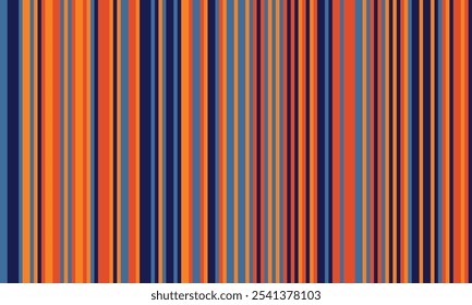 Pattern of vertical stripes, colorful thin and thick lines. Irregular stripe background, vector seamless texture. Abstract striped geometric design in bright colors.