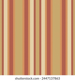 Pattern vertical textile of background stripe fabric with a seamless lines texture vector in amber and red colors.