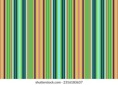 Pattern vertical vector of background fabric textile with a stripe texture seamless lines in cyan and lime colors.