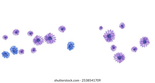  pattern of vibrant blue and purple flowers on a white background. Perfect for textiles, wallpapers, and spring-themed designs. Adds an elegant and fresh touch to any project.