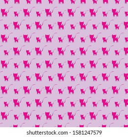 Pattern of a vibrant flying pink cat