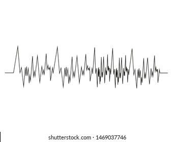 Pattern vibration signal with line. Digital beat sound waves of music equalizer. Musical pulse waveform sound technology, tune bar, audio. Song concept line pulse. Radio wave vector illustration.