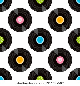 Pattern with vinil records