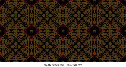 Patrón vintage. 

Fondo de pantalla decorativo Abstractas marrón y naranja de Antiguas. Lujoso fondo de baldosas de caleidoscopio geométrico. 
