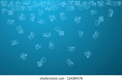 pattern of vintage cameras