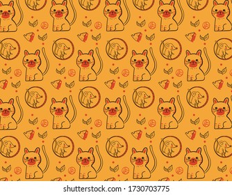 pattern vintage cat and mouse kids