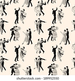 pattern of the vintage dancing couples