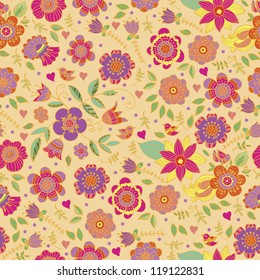 Pattern in vintage romantic style for wrapping paper, wallpaper, fabric