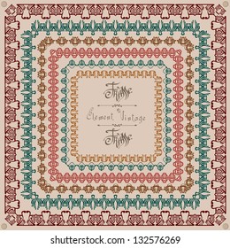 pattern vintage square frame
