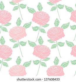 Pattern of vintage style roses flower , seamless background vector illustration