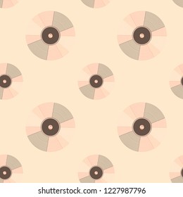 pattern with a vinyl record. For music lovers. 