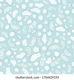 Pattern with virus, microbe icon.  .EPS 10 Prevention of covid. Global pandemic alert. Isolated vector illustration