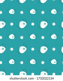 Pattern with viruses and protective masks in scandinavian style. Unique hand drawn seamless background. Modern vector illustration.