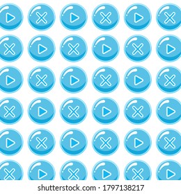 A pattern of volumetric game buttons for video games, website and animation.