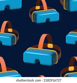 Pattern of VR Glasses or virtual reality helmets. 3D illustration.