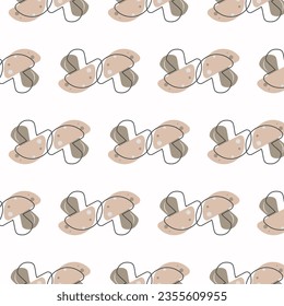 Pattern, wallpaper, background, mushrooms, pastel colors. Vector illustration EPS10