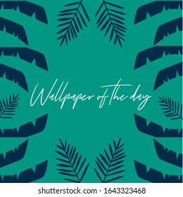 pattern wallpaper with manytypes of green leaves theme on green background. Abstract colorful pattern in floral style. Idea for material, scarf, fabric, textile, wallpaper, wrapping paper. Vector