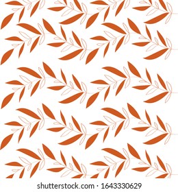 fondo de pared con una línea simple de hojas tema sobre fondo blanco. Patrón colorido abstracto en estilo floral. Idea para material, pañuelo, tela, textil, papel pintado, papel envuelto. Vector
