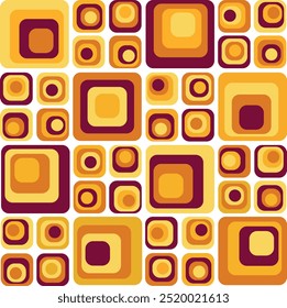 Pattern Wallpaper squares orange and brown