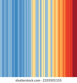 Pattern with warming stripes from Earth global average surface temperature anomaly report. Climate change and global warming concept. Global temperature rising graph. Vector illustration.