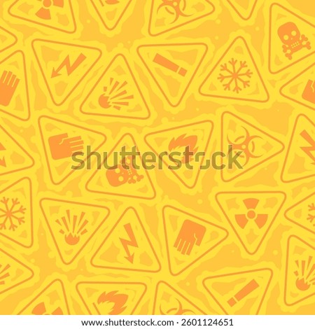 Pattern warning signs orange color. Vector Illustration