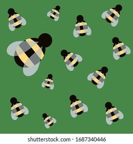 the pattern of a wasp on a lush green background