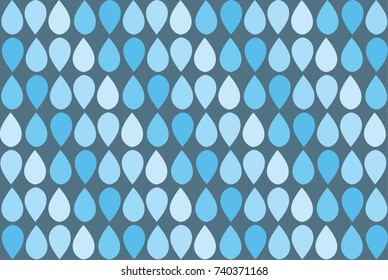 Pattern of water drops with 5 shades of blue
