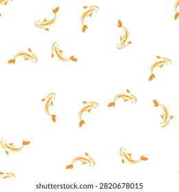 pattern water koi fish carp cartoon. gold line, tattoo garden, watercolor drawing water koi fish carp sign. seamless symbol vector illustration